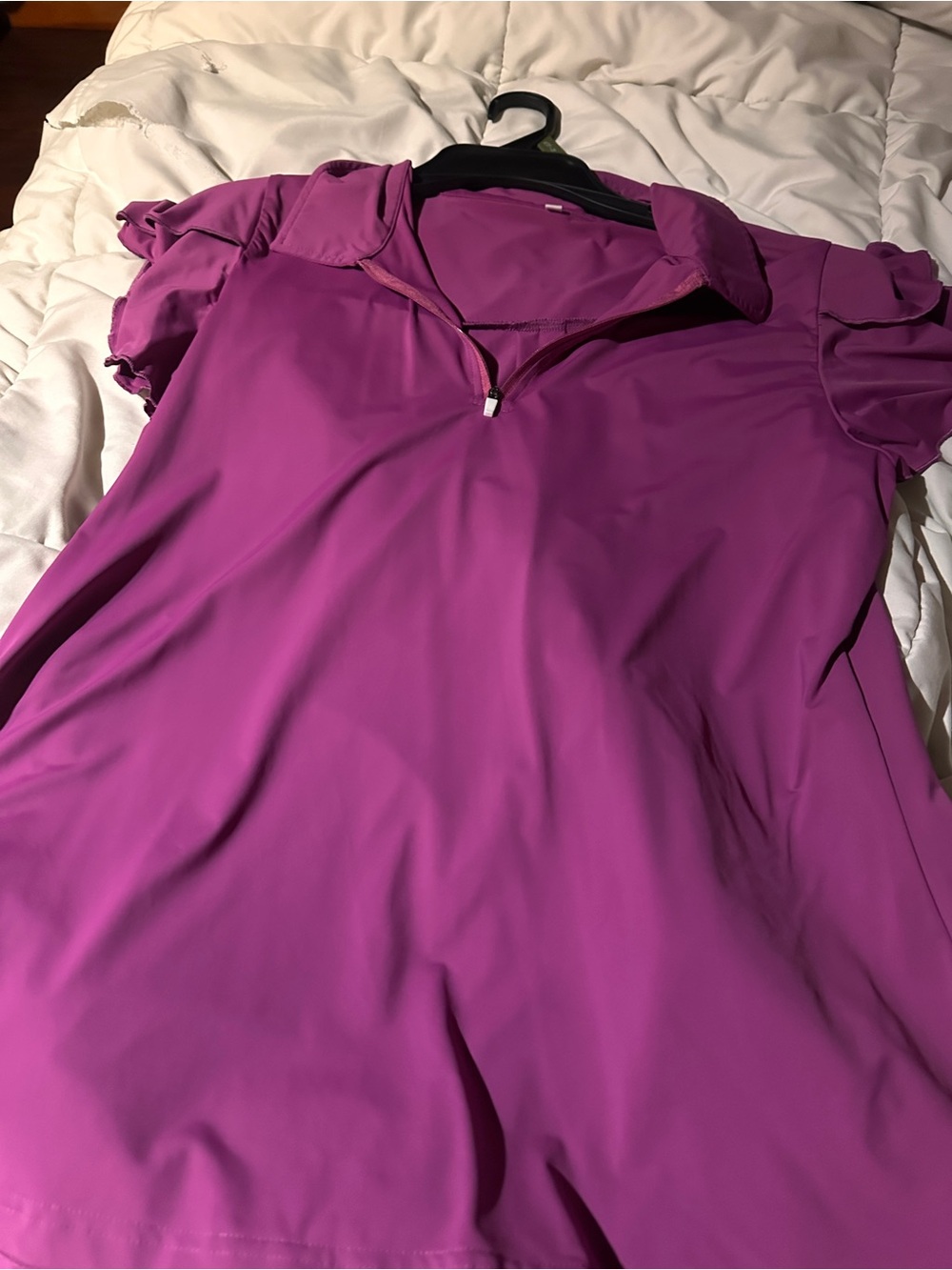 Amazon Women’s Magenta Short-Sleeve Polo with Zip